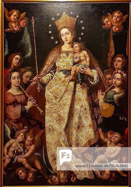 'The Virgin with Angels'  Abdón Castañeda (1580-1629)  oil on canvas