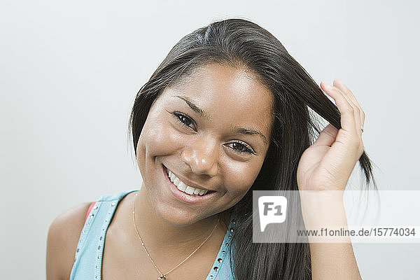 Portrait of a teenage girl smiling