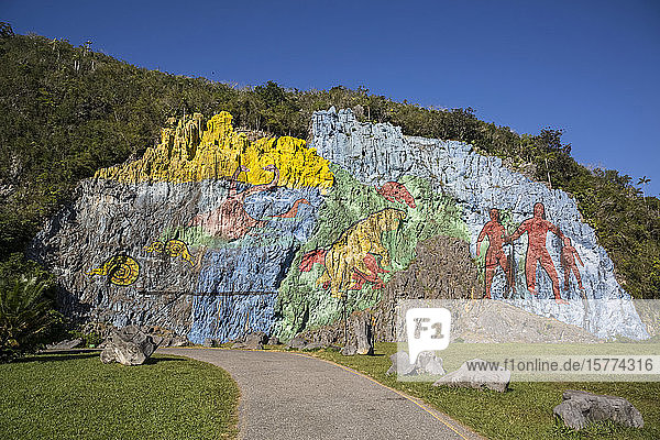 Wandgemälde der Vorgeschichte  Vinales-Tal; Kuba