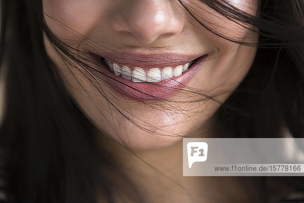 Close up of smiling woman's face