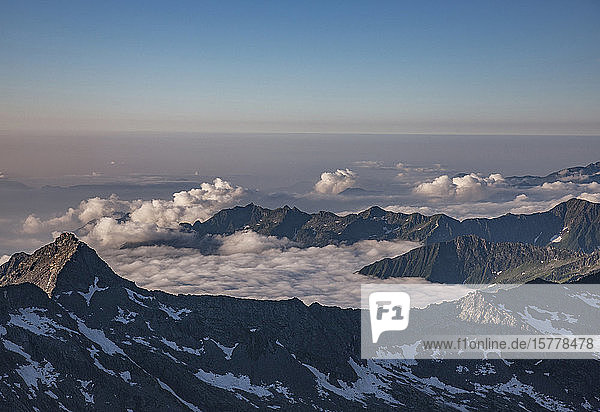 Mountains in cloud in Italian Alps Italy