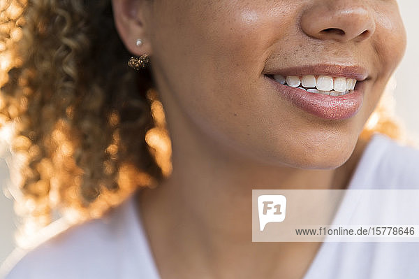 Close up of smiling woman's face
