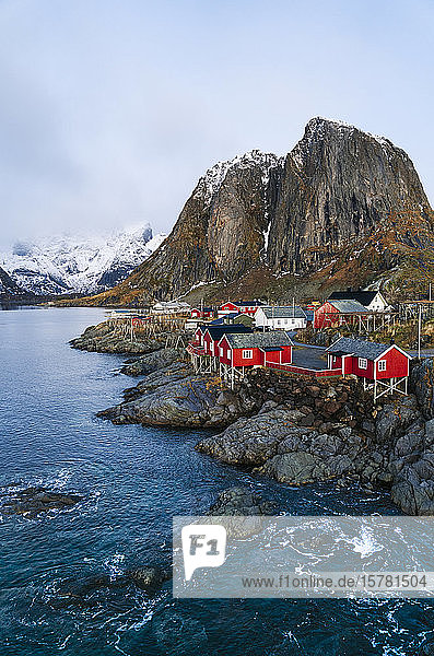 Stadtbild von Hamnoy Lofoten Norwegen