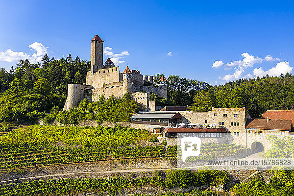 Deutschland  Baden-Württemberg  Neckarzimmern  Schloss Hornberg im Sommer