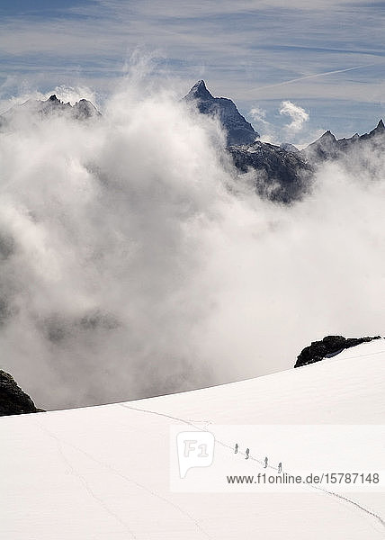 Wandererreihe Arolla Walliser Alpen Schweiz