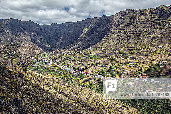Spanien  La Gomera  Hermigua  Blick auf das Hermigua-Tal