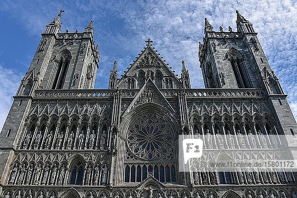 Nidaros Cathedral west facade Trondheim Sør-Trøndelag Trøndelag Norway Europe