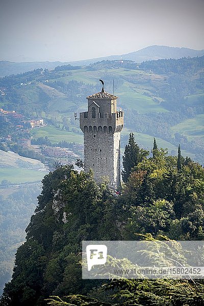 Torre Montale  Terza Torre  old watchtower  Monte Titano  San Marino city  San Marino  Europe