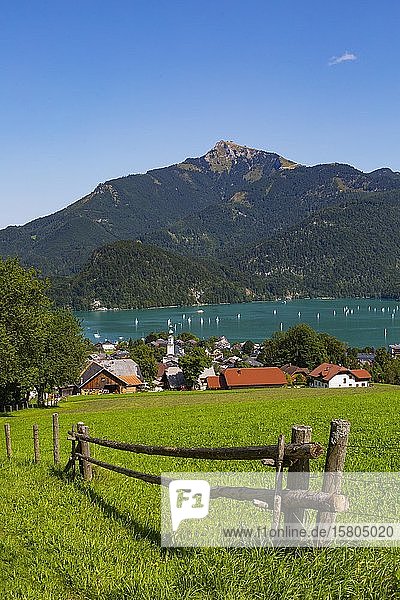 Sankt Gilgen am Wolfgangsee with Schafberg Province of Salzburg Austria Europe