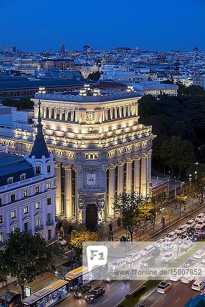 Headquarters  Headquarters  of the Spanish Cultural Institute  Institute  Instituto Cervantes  by night  Madrid  Spain  Europe