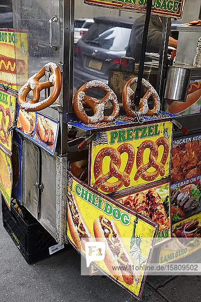 Pretzel snack at Times Square Manhattan New York City New York State USA North America