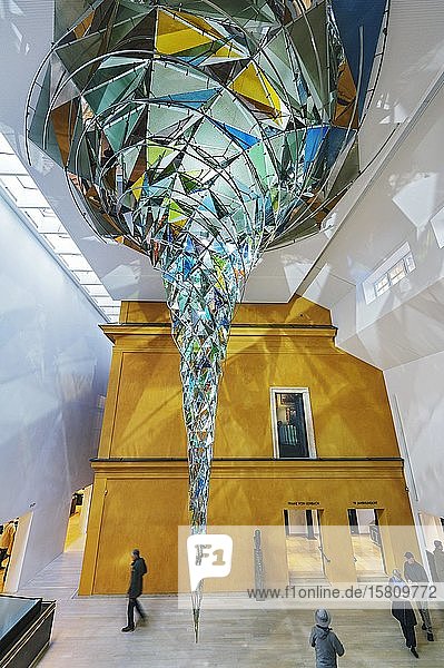 Sculpture 'Wirbelwerk' by Olafur Eliasson in the entrance area,  Städtische Galerie im Lenbachhaus,  Munich,  Upper Bavaria,  Bavaria,  Germany,  Europe