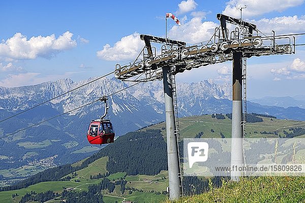Cable car from Söll to the Hohe Salve Hopfgarten Brixental Kitzbühel Alps Tyrol Austria Europe