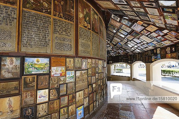 Votive pictures on the tour of the Chapel of Mercy Altötting Upper Bavaria Bavaria Germany Europe