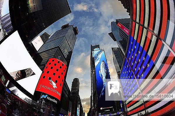 Illuminated signs in Times Square Manhattan New York City USA North America