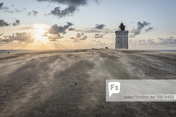 Denmark  Lonstrup  Rubjerg Knude Lighthouse at sunset