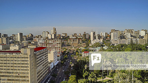 Mosambik  Maputo  Luftaufnahme der Innenstadt von Baixa de Maputo