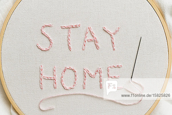 Stay Home embroideryÂ