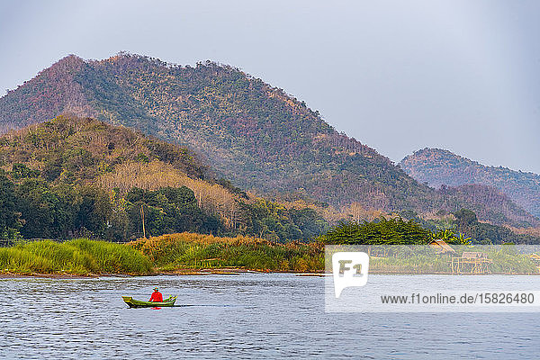 Boot auf dem Mekong-Fluss in Laos