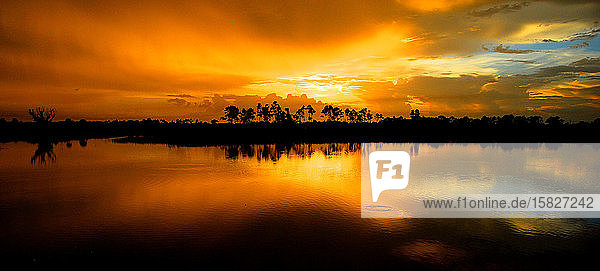 Sonnenuntergangsreflexionen im Naturgebiet Pine Glades
