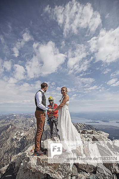 Bride and Groom get married on summit of Grand Teton  Wyoming