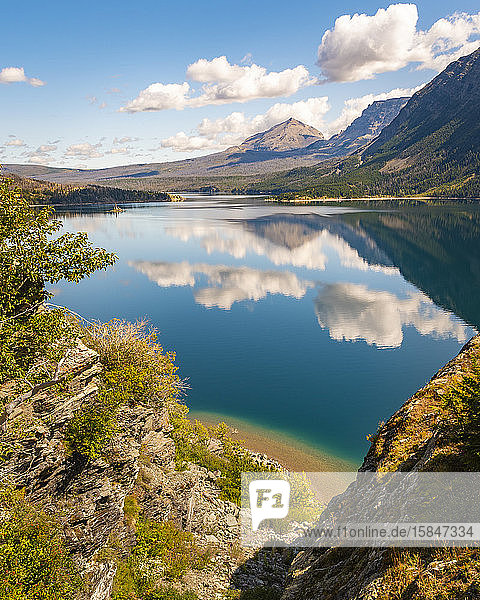 Reflection St Mary Lake  Glacier National Park  Montana