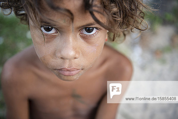 Young native girl in the village of the Lencois Maranhenses