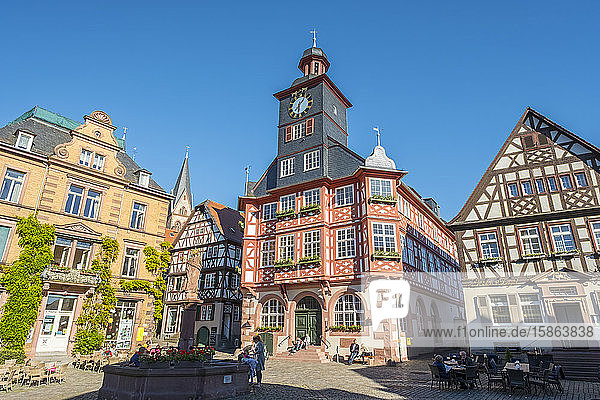 Historische Gebäude am Marktplatz  Heppenheim  Deutschland