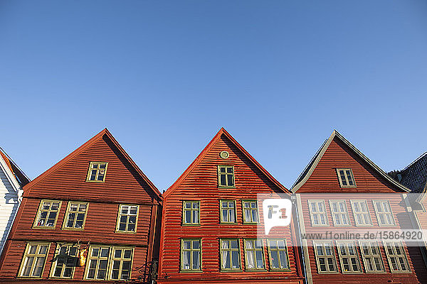 Traditionelle Holzgebäude  Bergen  UNESCO-Weltkulturerbe  Norwegen  Skandinavien  Europa