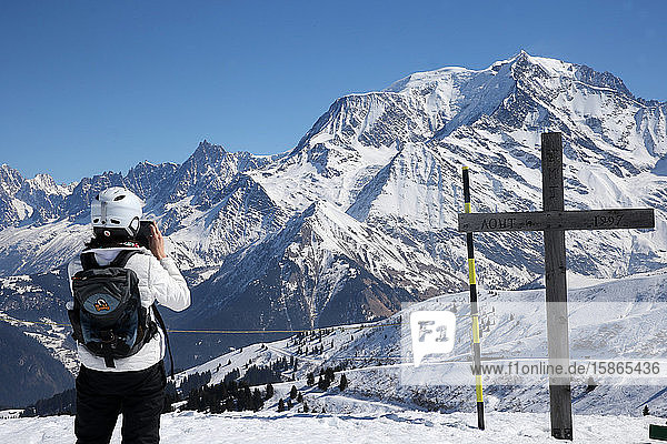 Mont Blanc in Saint-Gervais les Bains  Haute-Savoie  French Alps  France  Europe