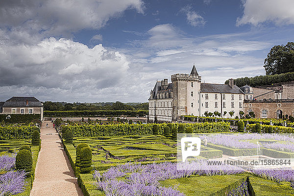 Das schöne Schloss und die Gärten von Villandry  UNESCO-Welterbe  Indre et Loire  Centre  Frankreich  Europa