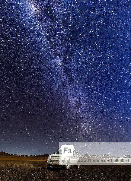 Starry night in the Altiplano landscape; Potosi Bolivia