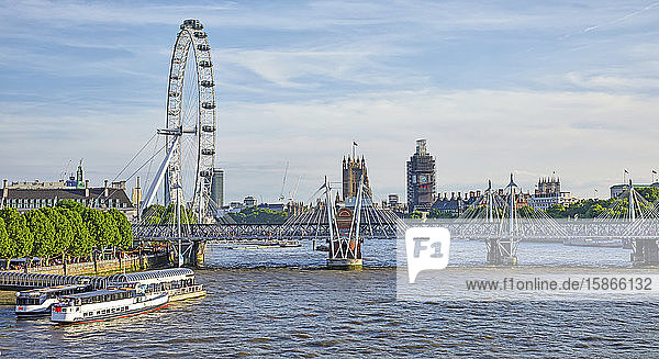 London Eye and Albert Bridge; London England