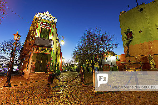 Caminito at dusk; Buenos Aires Argentina