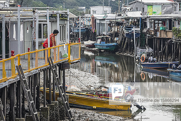 Szene im Fischerdorf Tai O; Hongkong  China