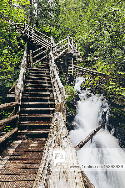 Waterfall in Canyon des Portes de l'Enfer; Saint-Narcisse-de-Rimouski Quebec Canada