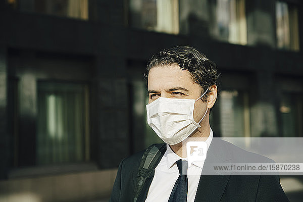 Businessman with face mask