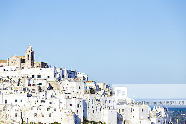 The white village of Ostuni called The White City Ostuni Apulia Italy Europe