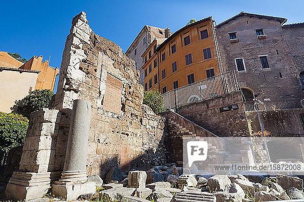 Ruins of temple of Bellona  UNESCO World Heritage Site  Rome  Lazio  Italy  Europe