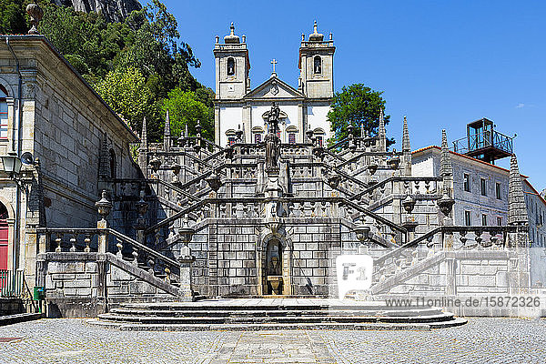 Heiligtum Nossa Senhora da Peneda und Tugendtreppe  Nationalpark Peneda Geres  Gaviera  Provinz Minho  Portugal  Europa