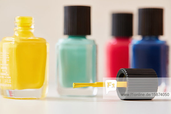 Bottles of colorful nail polish
