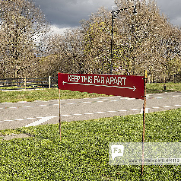 USA Utah Salt Lake City USA Social distancing sign