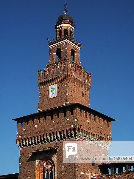Italien  Lombardei  Mailand  Castello Sforzesco (Sforza-Schloss)  erbaut im 15. Jahrhundert vom Herzog von Mailand Francesco Sforza