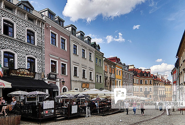 Europa  Polen  Provinz Lublin  Stadt Lublin  bemaltes Haus in der Grodzka-Straße in der Altstadt