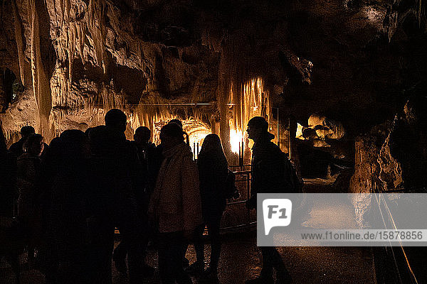 Italy  Marche  Genga  the natural show of Frasassi Caves with sharp stalactites and stalagmites