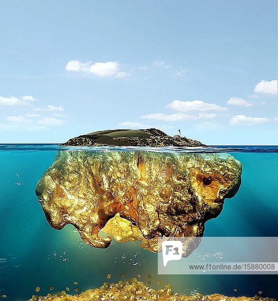 Illustration tax havens island