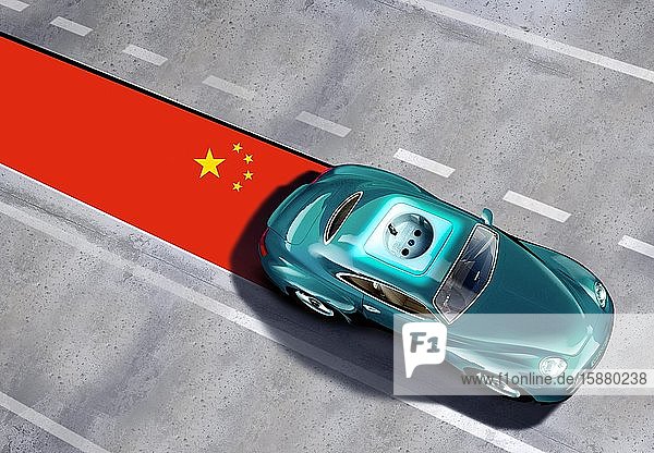Illustration e-car from China