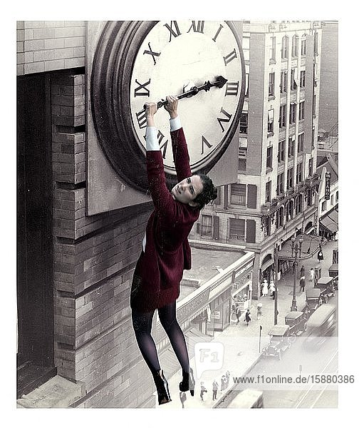 Illustration stopping time (from the film Girl Shy with Harold Lloyd)