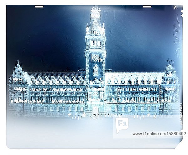 Illustration Hamburg city hall scanner