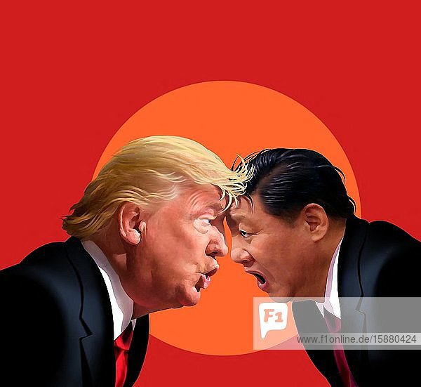 Illustration Donald Trump versus Xi Jinping.